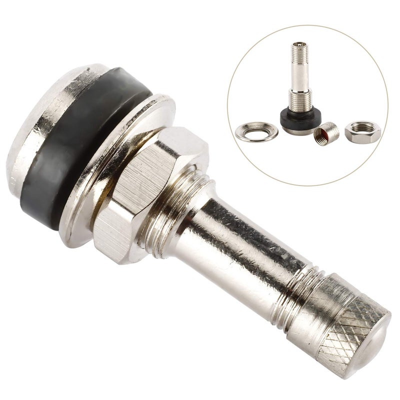 NovelBee 25 Pack of TR416 Metal Valve Stems Outer Mount Fits 0.453" & 0.625" Rim Holes - Image 3